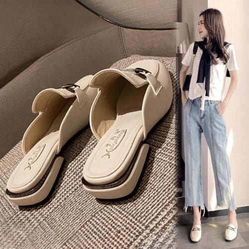 Leisure Muller Shoes Fashion Joker Slippers Baotou Comfortable Lazy Shoes Couple Shoes 2021 New Womens Shoes