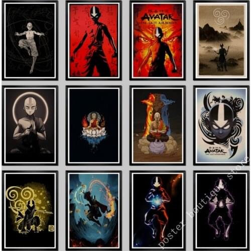 Vintage America Cartoon TV Avatar The Last Airbender Retro Posters and Prints Painting For Home/Living Room/Bar Wall sticker