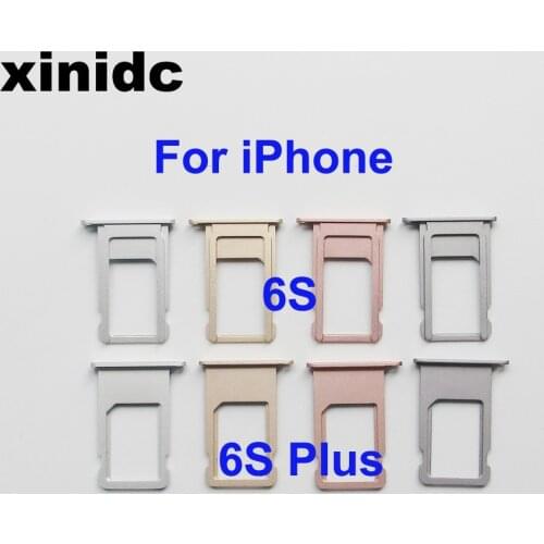 Xinidc 50 pcs SIM Card Tray Holder For iPhone 6S 6S Plus Grey Rose Gold Silver Gold Sim Tray Holder Repair Parts