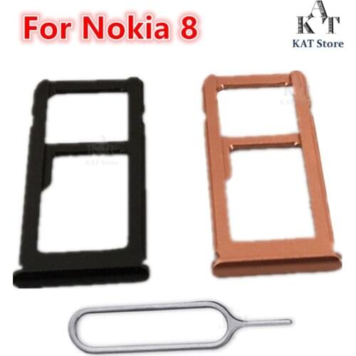 1Pcs For Nokia 8 N8 TA-1012 1004 1052 Micro SIM Card Tray Slot Holder SIM Slot With Eject Pin Tool Replacement Parts