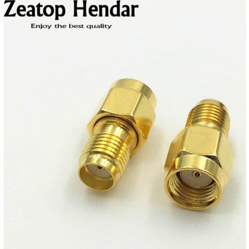 10Pcs Brass RP-SMA Male Jack to SMA Female Jack Plug SMA Straight M/F Connector