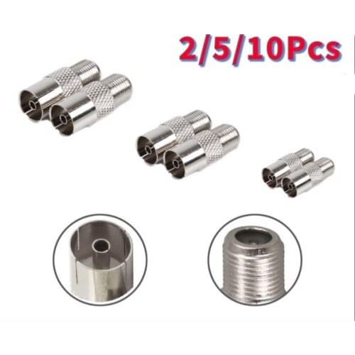 2/5/10Pcs F-Type Coaxial Female Socket to RF TV Aerial Female Plug Adapter/Converter-Screw Satellite Coax Connector Joiner