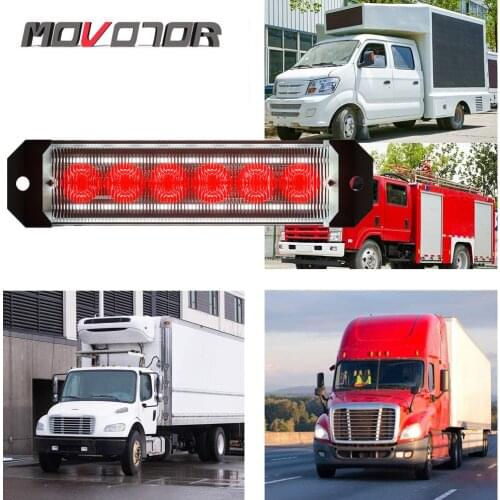 2021 12V 24V DC Grille Strobe Red Emergency Lights 4 pcs for Van Trucks Motorcycle Snow Plows Cars Vehicles Safety Flashing