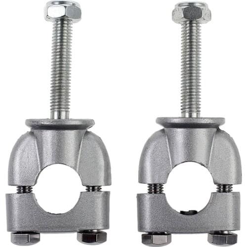 2 x 7/8" 22mm Motorbike Motorcycle Handle Bar Risers Clamp Mount Silver