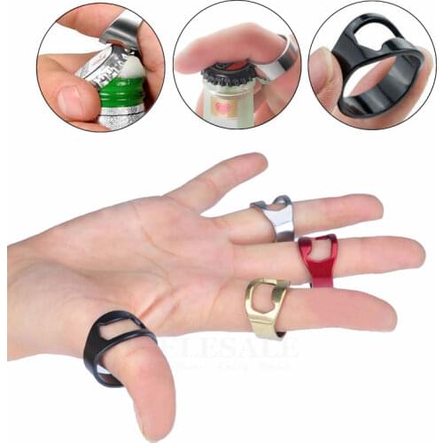 3pcs Portable Multi-Function Tactical Finger Ring Bottle Opener Stainless Steel Magic Ring For Outdoor EDC Tool Gift