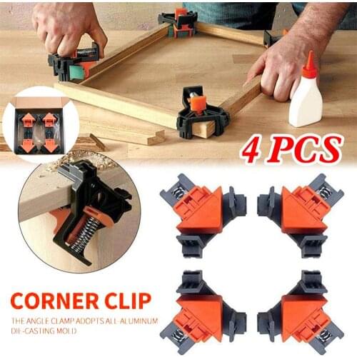 4 pcs 90 Degree Right Angle Clamp Fixing Clips Picture Frame Corner Clamp Woodworking Hand Tool Angle Clamps Pipe Clamp