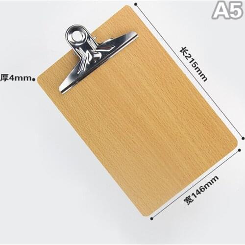 5PCS Environmentally Friendly and Durable A5 Writing Notebook Folder 32K Wood Board Clip Pad Plate Office Supplies Stationery