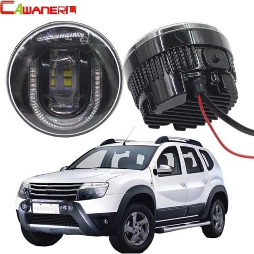 Cawanerl 2 X Car Styling LED Front Fog Light DRL Daytime Running Lamp 12V For 2012-2015 Renault Duster SUV