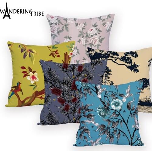 Flower Cover Cushion Decorative Sofa Fashion Cushion Cover Animal Leopard Throw Pillow Decorative Living Room Designer