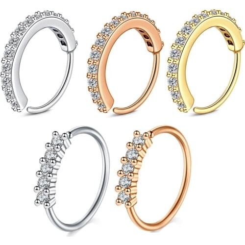 20G 1pcs Nose Ring Hoop Nose Piercing Stainless Steel Body Jewelry Piercing 6mm 8mm 10mm