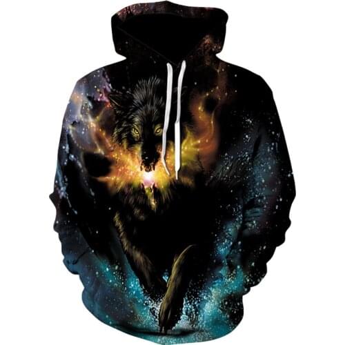 Space Galaxy Wolf Hoodie Hoodies Men Women 2019 New Fashion Spring Autumn Pullovers Sweatshirts Sweat Homme 3D Tracksuit