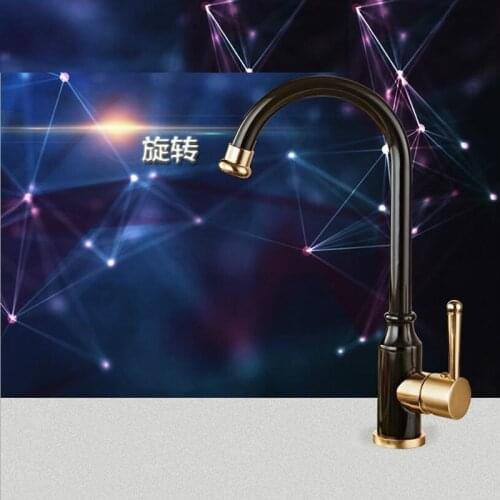 Kitchen Space aluminum basin faucet oil bubbed black single handle basin sink faucet hot cold mixer tap torneira de cozinha