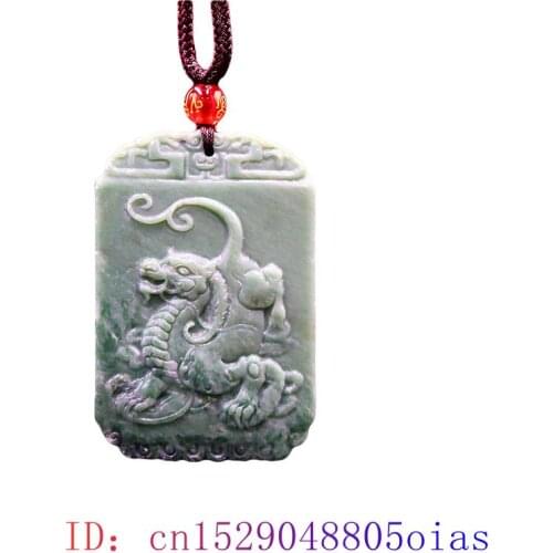 Jade Pixiu Pendant Fashion Carved Charm Natural Gemstone Amulet Chinese Gifts Necklace Accessories Women Jewelry Tiger
