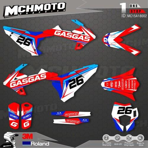 MCHMFG Custom Team Graphics Backgrounds Decals 3M Stickers Kit For GASGAS 2018 2019 2020 EC 006