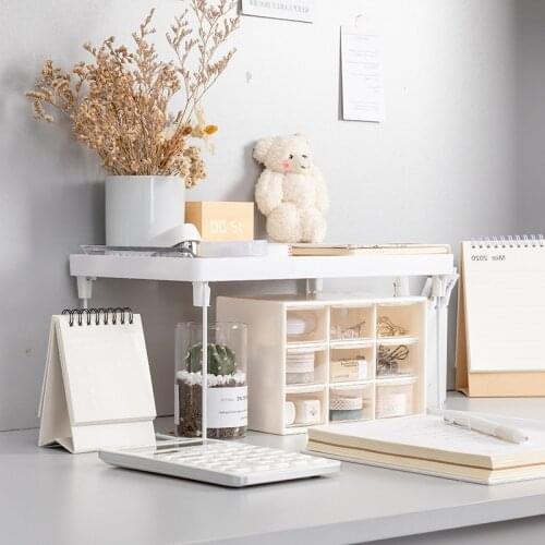 Dormitory Table Ironwork Layering Shelf Desktop Storage Shelf Storage Cabinet Inner Partition Partition Board Single-Layer Frame