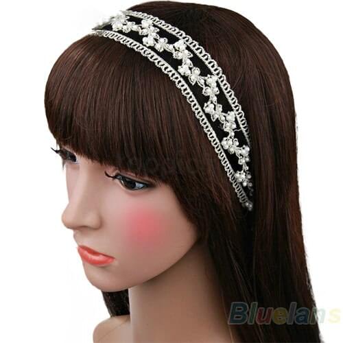 Min. 1pc Fashion Women Lace Pearl Beads Headhand Hairband Hair Head Band Headwear Accessories BXB3