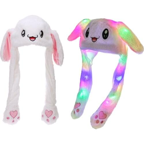 Airbag Funny Soft Cartoon Hats Cap Appease Toy Airbags Luminescence Lovely Strange Moving Ears Girls Birthday Gift 600X200X10mm