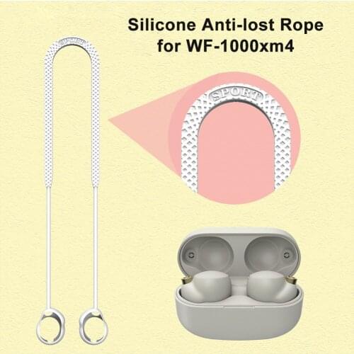 F1 Soft Silicone Anti-Lost Earphone Rope Holder Cable Lanyard for Sony WF-1000xm4 Wireless Headphone Neck Strap Cord String