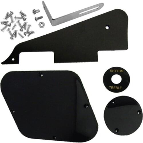 NEW Set of 1Ply PVC Black Guitar Pickguard Cavity Switch Covers Pickup Selector Plate/Bracket for LP Style Guitar Accessories