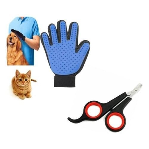 Cat Dog Nail Clippers & Hair Picking Gloves brush comb glove pet dog cleaning massage glove for pet