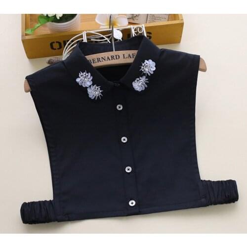 Glove Savings Collar Shirt Pup Decoration cute Pure white shirt Fake collar decoration white retro cotton collier femme bead