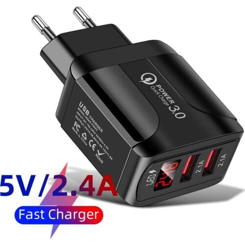 USB Quick Charge 3.0 For Charger Wall Fast Charging For Samsung S10 S9 S8 Plug Xiaomi Huawei Mobile Phone Chargers Adapter