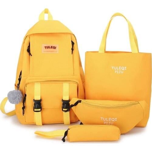 4 set School Bags for Teenage Girls Kids Children Student Backpack Travel Teen Shoulder Bag Child Schoolbag New Women backpack