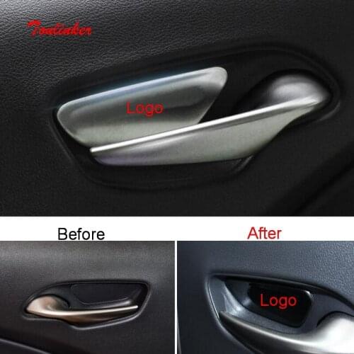 Tonlinker Interior Car Door handle Bowl Cover case Stickers for Lexus UX 2019 Car Styling 4 PCS Stainless steel Cover stickers