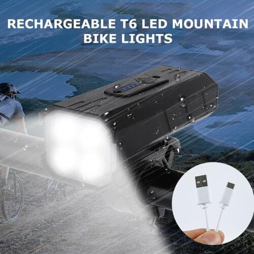 Bike Rear Light Rainproof USB Rechargeable LED MTB Front Lamp Headlight Aluminum Ally Ultralight Flashlight Bicycle Flashlight