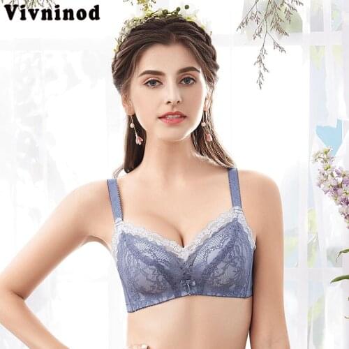 2019 Ladies sexy wirefree bra adjustable lace Womens bra breast cover AB Small bra 3/4 cup wire free Lace underwear push UP Bra