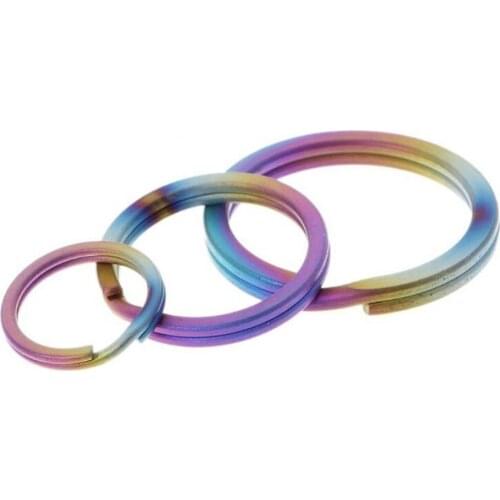 1Pcs Titanium Metal Key Ring Lightweight Anti-rust Keychain Round Hanging Circle Metal Hook Ring for DIY Keychain Making