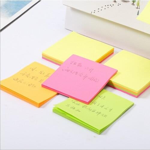 100 sheets Fluorescence colour paper Memo Pad Sticky Notes Bookmark Marker Sticker Office School stationery Supplies Notebooks