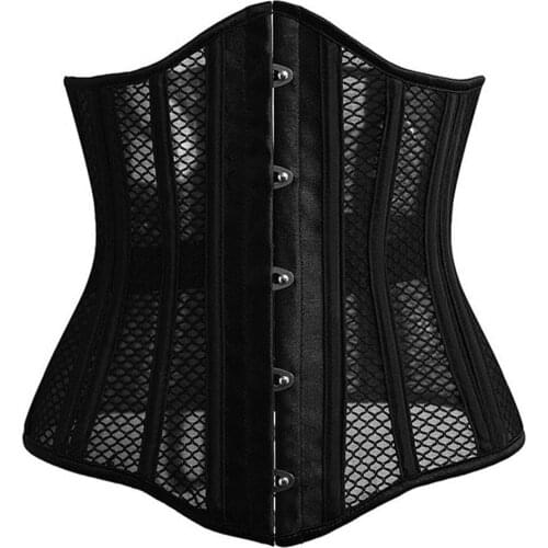 26 Spiral Steel Boned Sexy Womens Corset Mesh Breathable Waist Training Control Underbust Hot Corset & Bustiers for Weight Loss