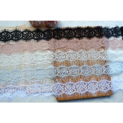 5 colors chantilly lace trim, eyelash tassel lace trimming for stitching costume, wedding dress 3 yards
