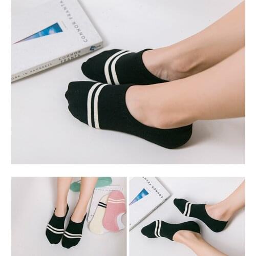 5 Pair/package cotton sock of women sport casual socks Invisible striped ankle socks boat socks asakuchi sock the size 35-39