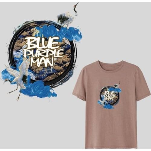 Crane Bird Appliques Heat Transfers Easy By Household Iron Stickers For Hoody DIY Decoration For Clothes Fashion Patches