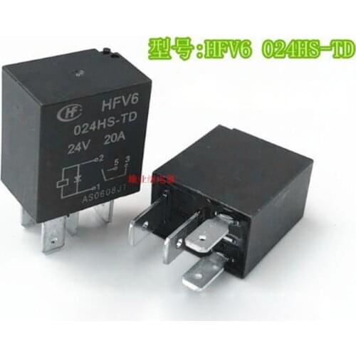 Car auto 24V relay HFV6 024HS-TD HFV6024HSTD HFV6-024HS-TD HFV6 024HS TD 24VDC 20A 4PIN