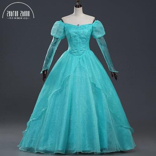 Free Shipping Ariel Princess Fashion Dress Cosplay Costume For Women Halloween Party Custom Made