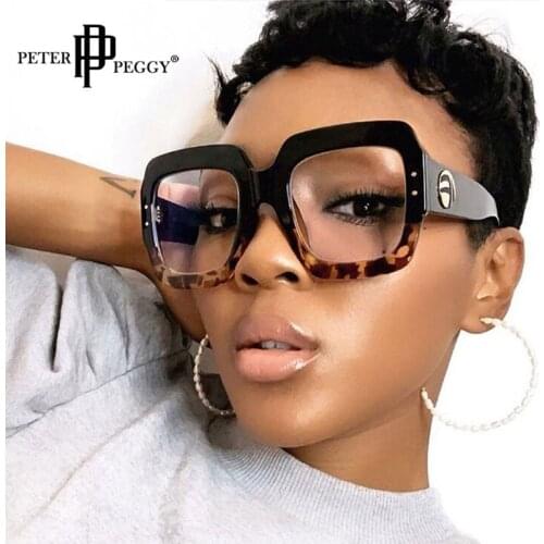 Oversized Square Anti Blue Light Glasses Retro Men Women Brand Designer Big Frame Glasses Fashion Computer Bluelight Eyeglasses