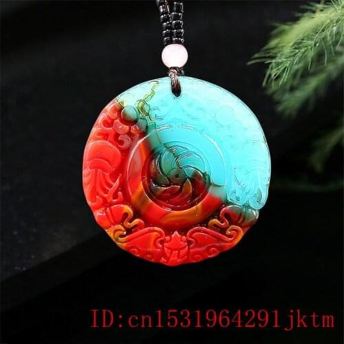 Colour Jade Bat Warrior Pendant Jadeite Chinese Amulet Charm Gifts Fashion Jewelry Carved Natural Necklace