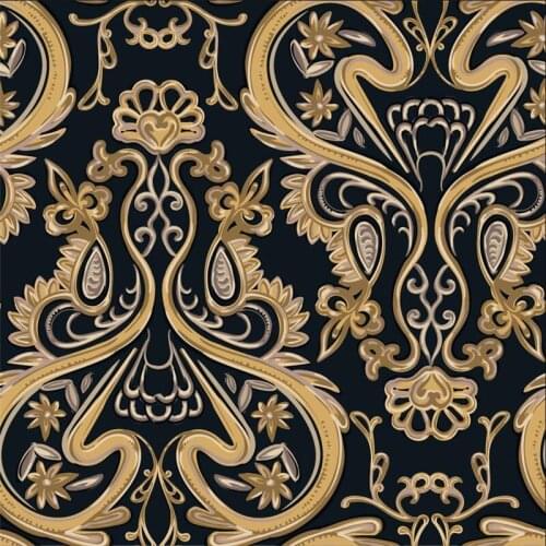 Spandex stretch swimsuit fabric retro European classic design thin digital printing satin garment fabricJ1