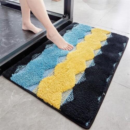 Bath Mat Bathroom Carpet Water Absorption Rug Shaggy Anti-slip Shower Bathtub Floor Rug Living Room Entrance Floor Mat Doormat