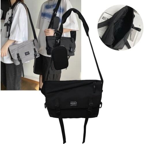 Cool Crossbody Bags for Women Black Nylon Waterproof Shoulder Bag Men Fashion Functional Large Capacity Student School Bags M105