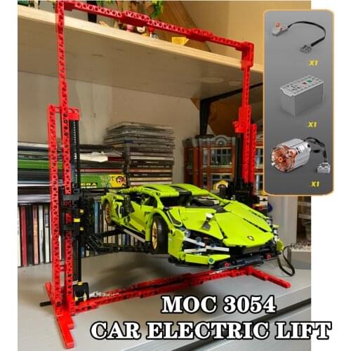 MOULDKING Car Lift Model 1:8 High-Tech MOC 3054 APP Control RC Maintenance Parking Building Blocks Bricks Toys Gift 13053
