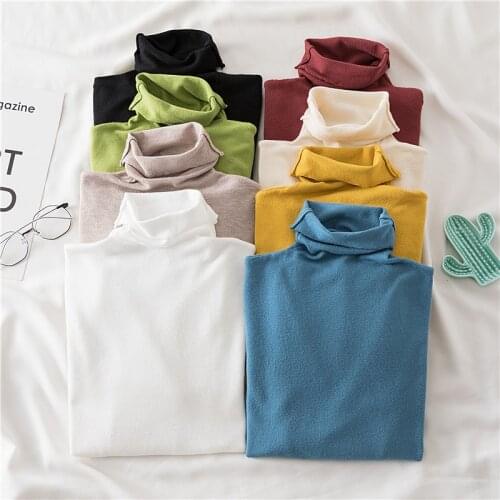 2021 new winter soft sweater inside Turtleneck piles collar knit shirt pullover female lazy slim tops women sweater jumpers