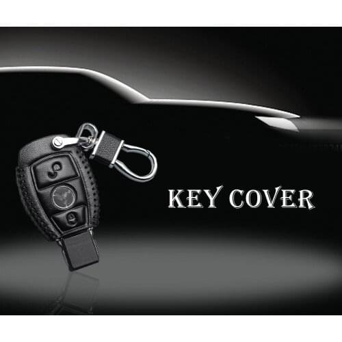 New hot sale leather car key cover keychain case for Mercedes benz CLS CLA GL R SLK AMG A B C S class Remote holder accessories