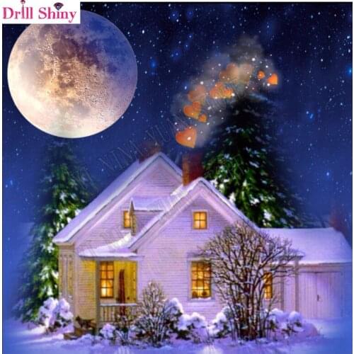 New Night House Scenic Diamond Embroidery Mosaic pattern Arts DIY 5D full Diamond Painting Resin wall stickers cross stitch kits