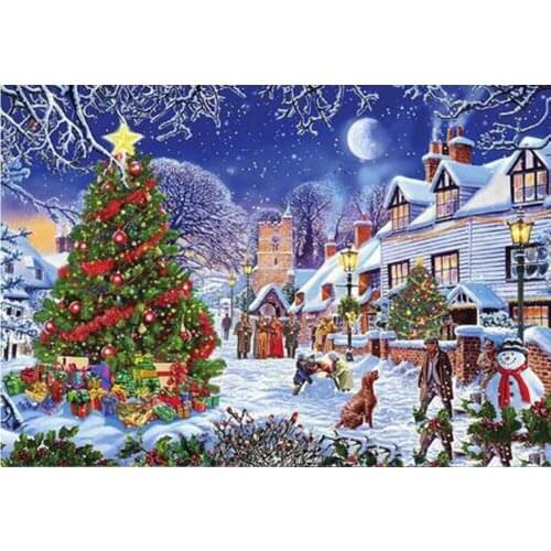 Full Square 5D DIY Diamond Painting "Christmas scenery tree" pictures of Rhinestones Diamond embroidery wall decoration FG1762