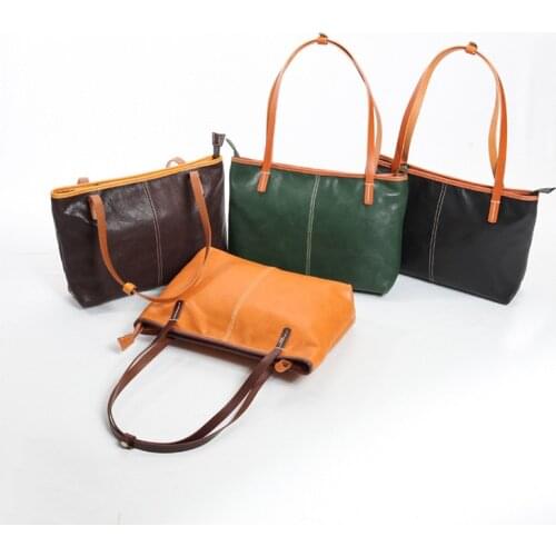Leisure Leather Head Layer Cowhide Classic Vintage Shoulder Bags Handbag High Quality Leather Fashion Multi-Function Women Bag