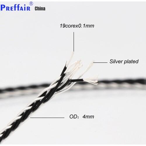 Preffair White Black 7n single crystal copper OCC single crystal copper silver plating single headphone upgrade AudioDIY wire/ca